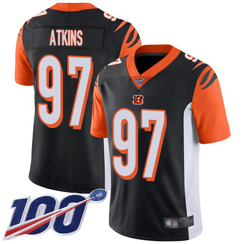 Cincinnati Bengals Limited Black Men Geno Atkins Home Jersey NFL Footballl #97 100th Season Vapor Untouchable